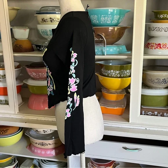 Dollskill Delia’s Butterfly Long Sleeve Glitter Top - Size Small - Picture 6 of 11